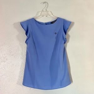 Lands End Chase Logo Flutter Sleeve Blouse